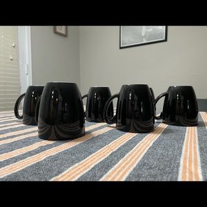 Set of 6 black Ceramic mugs